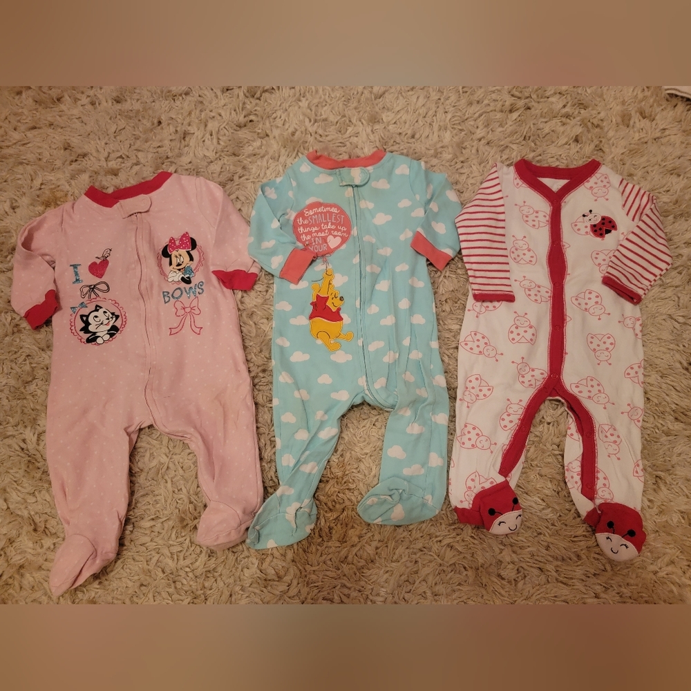 Set of 3 footie pjs